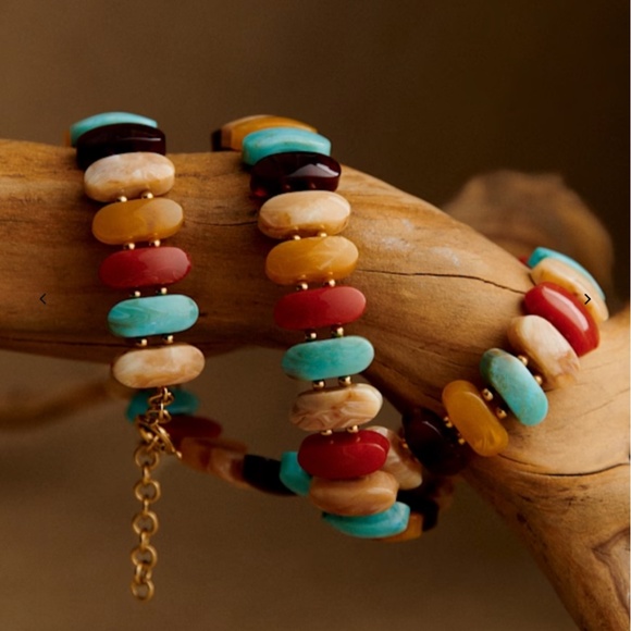 242. SEZANE FINE OCTAVIE BELT  Turquoise Multicoloured NWOT $120 75cm Small - Picture 2 of 3